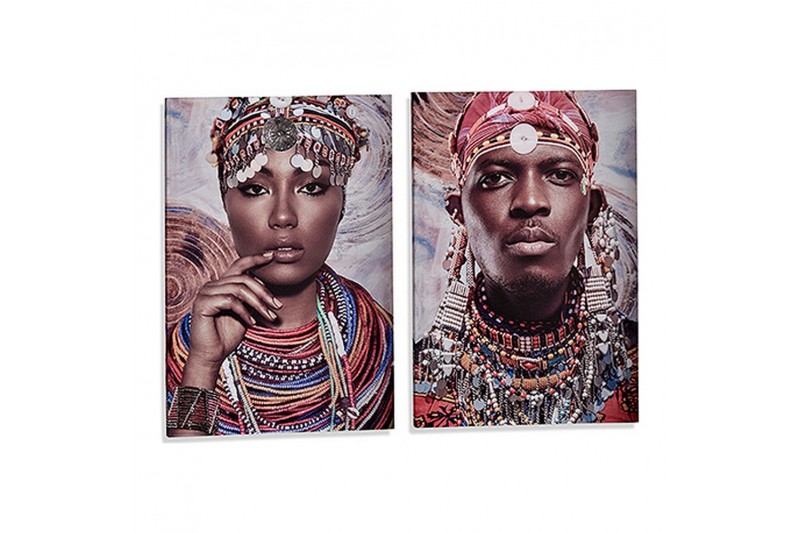 Quadro Africano (2 pcs) (50 x 1,5 x...