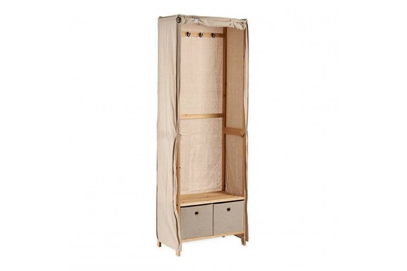 Appendiabiti Beige Legno Stoffa (31,5...