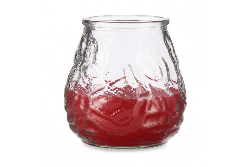 Candle Geranium Red Transparent Glass...