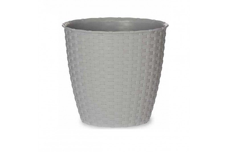 Pot Gris Plastique (19 x 17,5 x 19 cm)