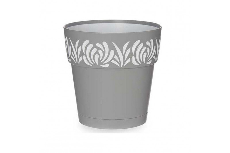 Pot auto-arrosant Gaia Gris Plastique...