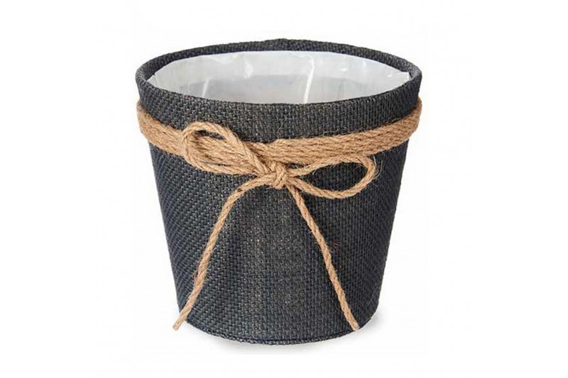 Cache-pot Lien Gris Tissu Plastique...