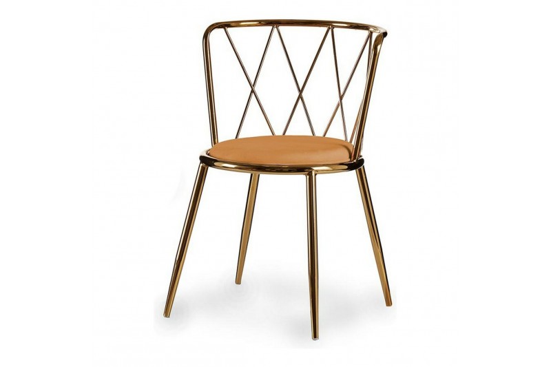 Chair Golden Metal Rhombus Mustard...