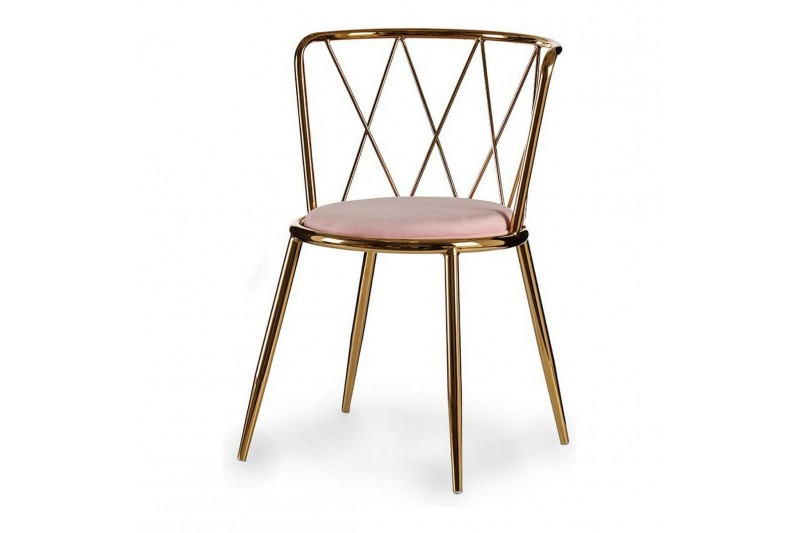 Chair Pink Golden Rhombus Metal (50,5...