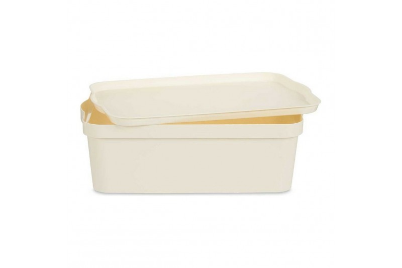 Storage Box with Lid Cream Plastic...