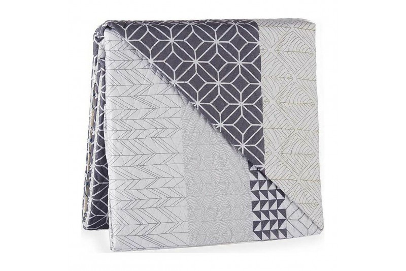 Colcha Reversible Hexágonos Gris...