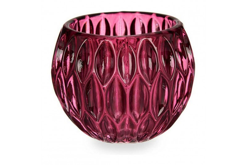 Candleholder Hexagonal Pink Crystal...