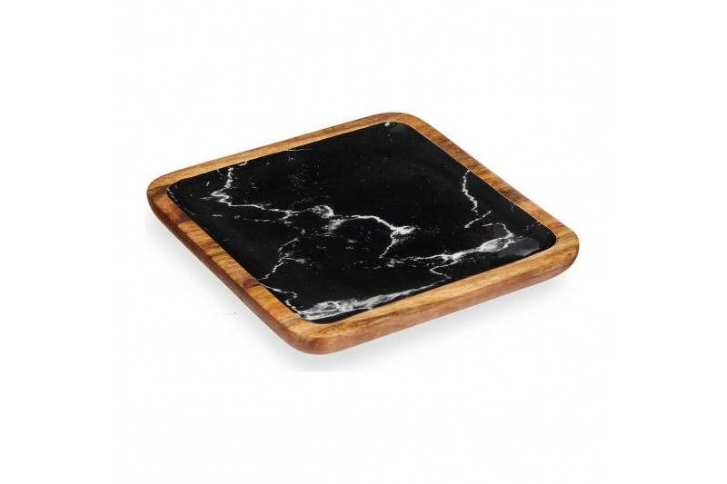 Centerpiece Black Marble Wood...