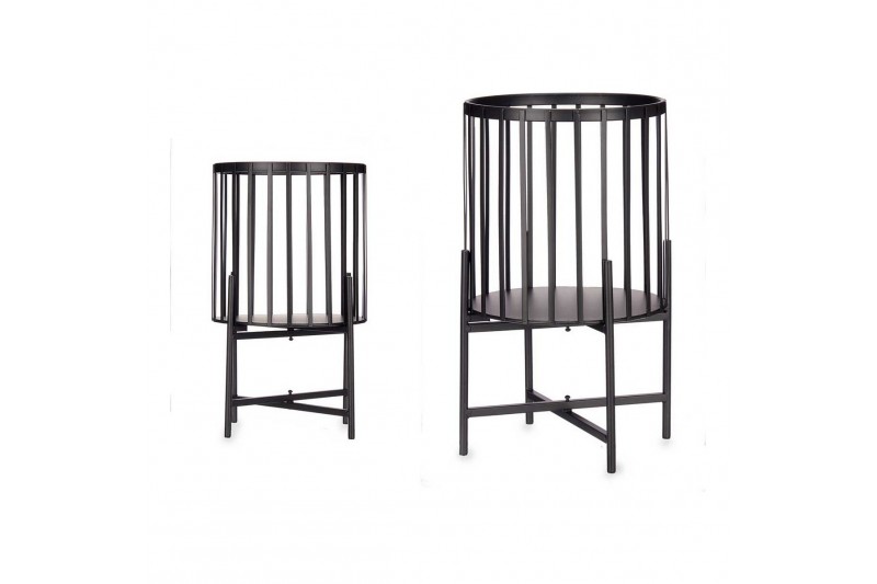 Set of planters 2 Pieces Bars Black...