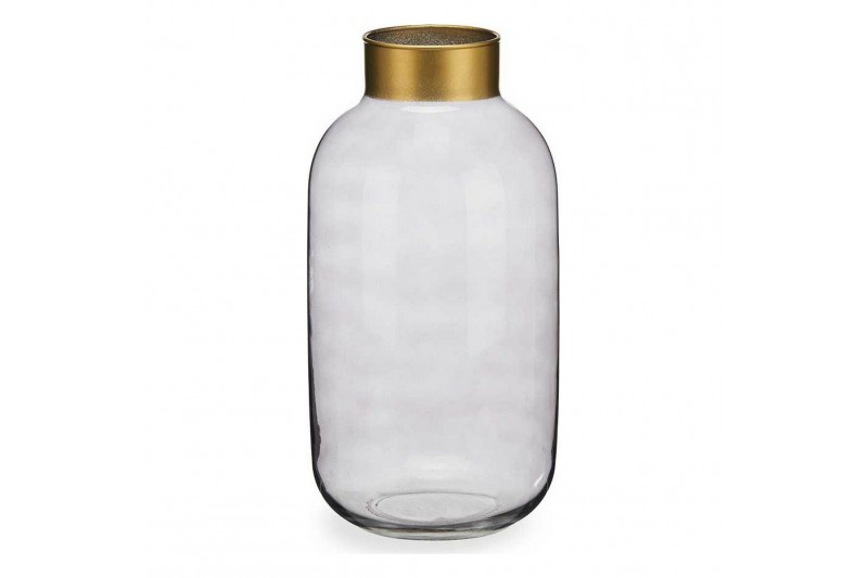 Vase Lisse Gris Doré verre (14,5 x...