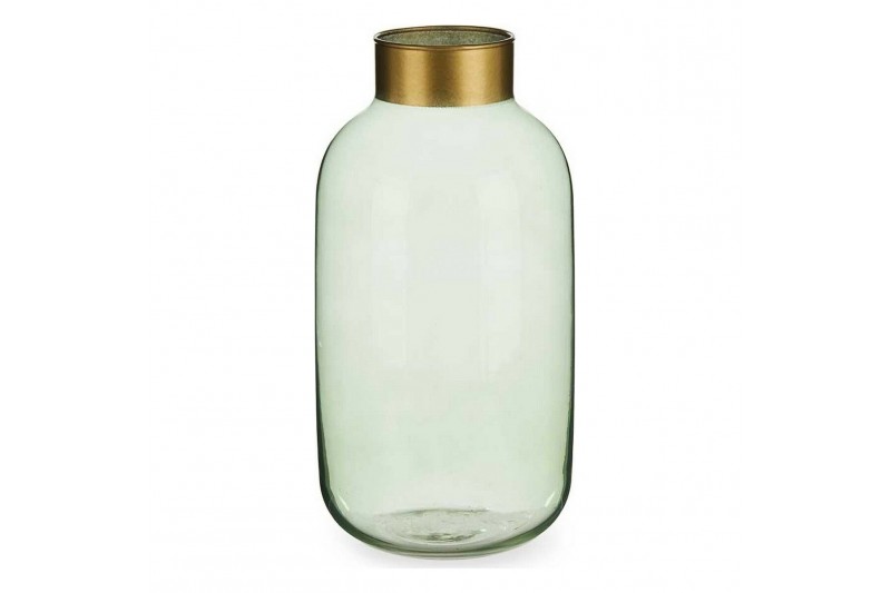 Vase Lisse Doré Vert verre (14,5 x...