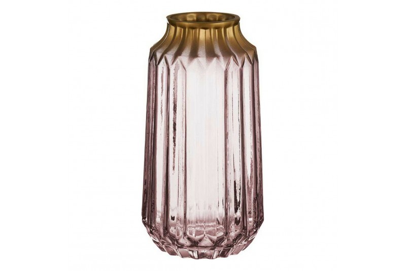 Vaas Gouden Roze Glas (13 x 23,5 x 13...