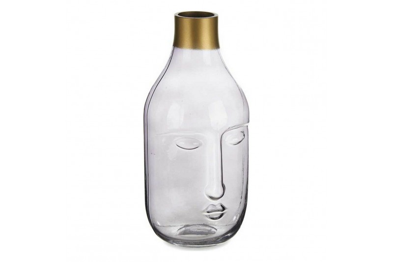 Vase Visage Gris verre (11 x 24,5 x...