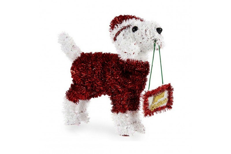 Statua Decorativa Cane Tinsel Rosso...