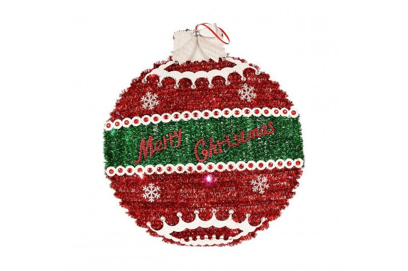 Christmas Bauble LED Light Red Silver...