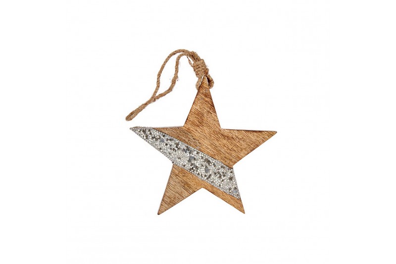 Adorno Navideño Estrella Madera (17 x...