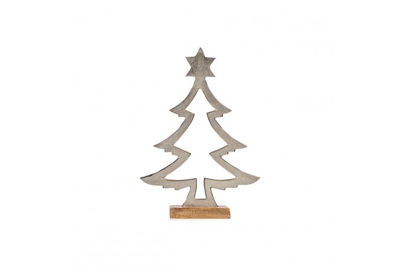 Christmas Tree Shape Silver Metal...