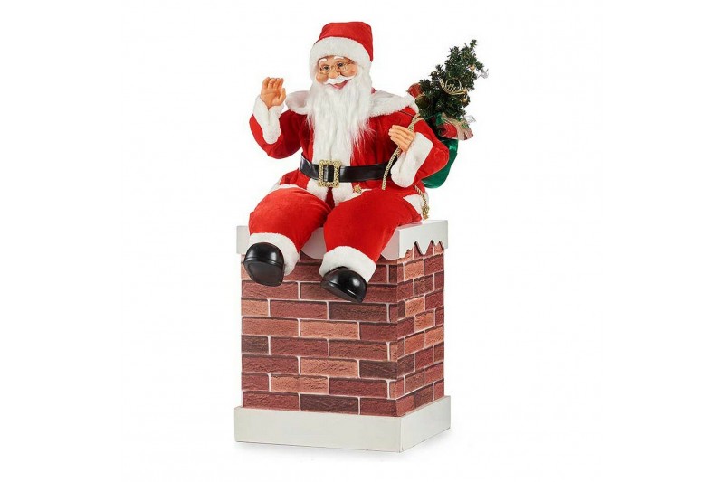 Papá Noel Chimenea Madera Plástico...