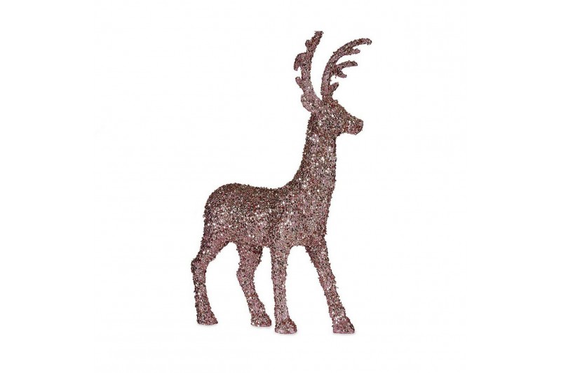 Decoration Large Reindeer Pink Golden...