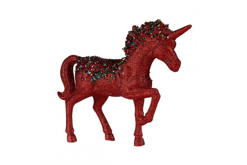 Figura Decorativa Unicornio Rojo Azul...