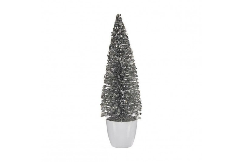 Sapin de Noël Moyen Argenté Blanc...