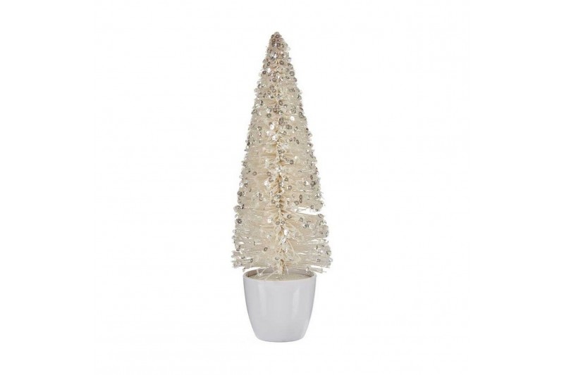 Sapin de Noël Moyen Blanc Plastique...