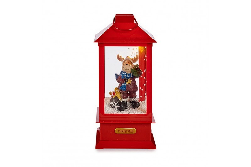 Farol de Nieve 16,5 x 33 cm Reno Rojo...