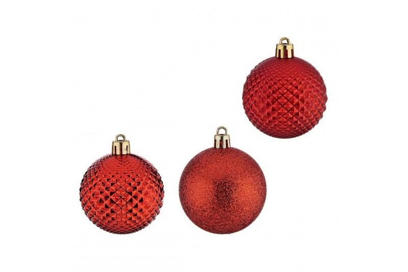 Boules de Noël Ø 6 cm 6 Unités Rouge PVC