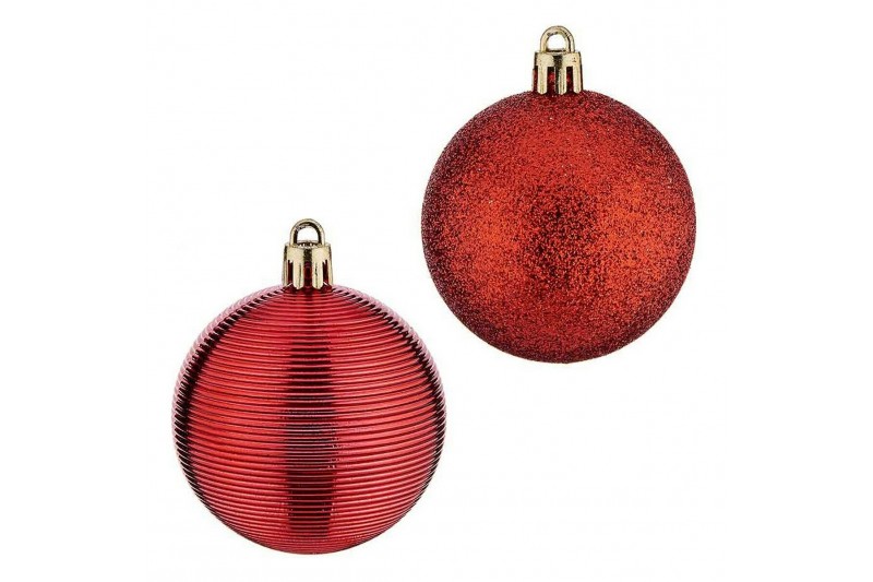 Christmas Baubles Ø 6 cm 8 Units Red PVC