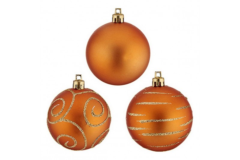 Kerstballen Ø 6 cm 30 Stuks Oranje PVC