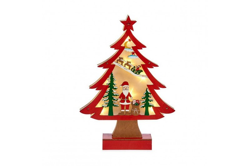 Kerstboom Licht 3D Kerstman Rood Hout...