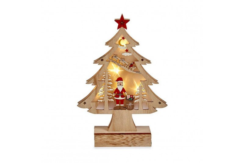 Albero di Natale Luce 3D Rosso Legno...