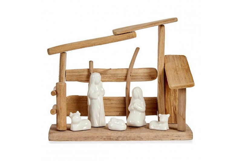 Crèche de Noël Céramique Naturel Bois...