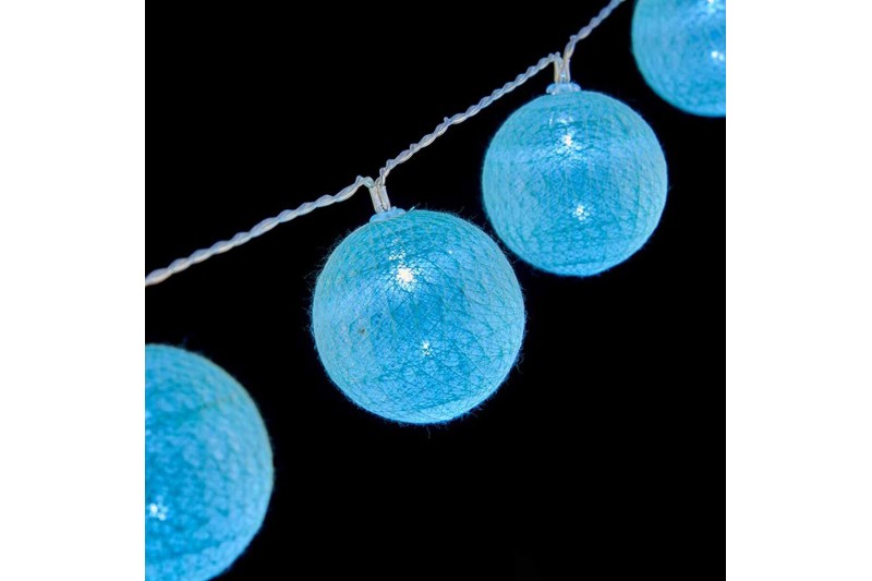 Guirlande de boules LED Ø 6 cm Bleu...