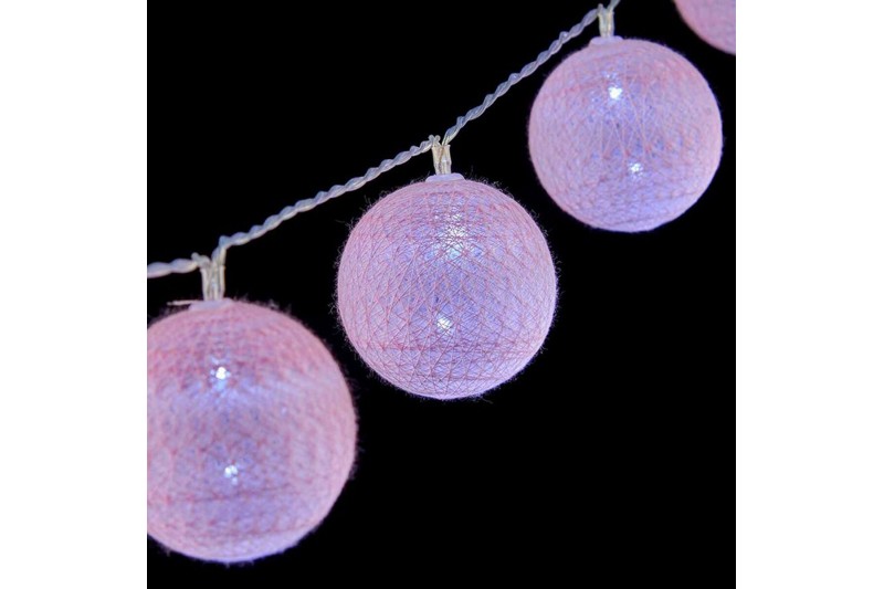 Guirlande de boules LED Ø 4 cm Rose...