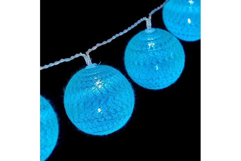 Wreath of LED Balls Ø 6 cm Turquoise...