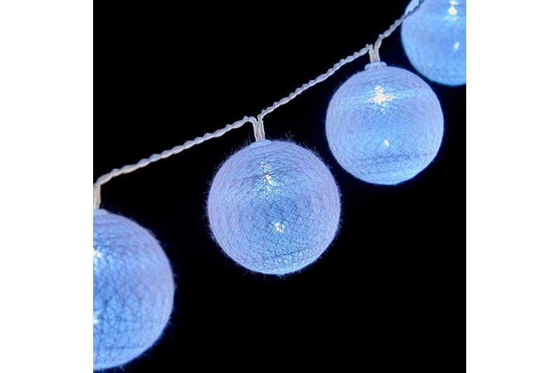 Guirlande de boules LED Ø 4 cm Blanc...