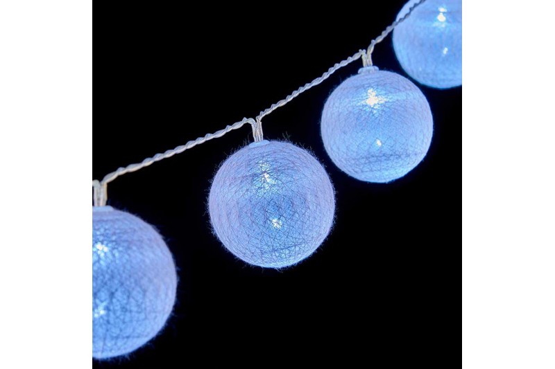 Guirlande de boules LED Ø 5 cm Blanc...