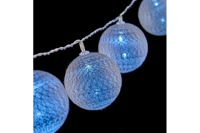 Guirlande de boules LED Ø 6 cm Gris...