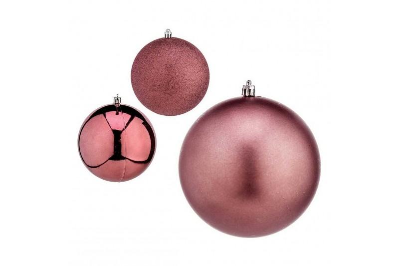 Kerstballen Ø 12 cm 6 Stuks Roze Plastic