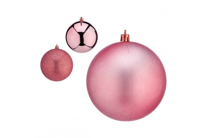 Kerstballen Ø 12 cm 6 Stuks Roze Plastic