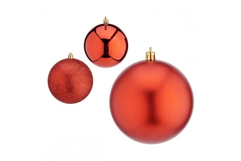 Kerstballen Ø 10 cm 6 Stuks Rood Plastic