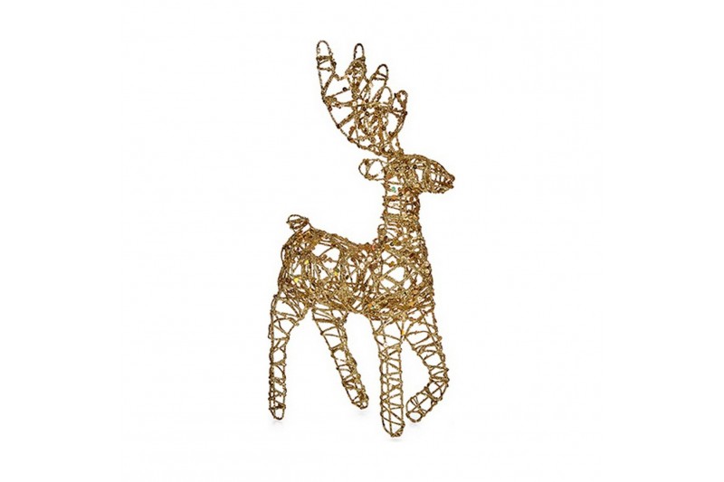 Christmas Reindeer Golden Red Metal...