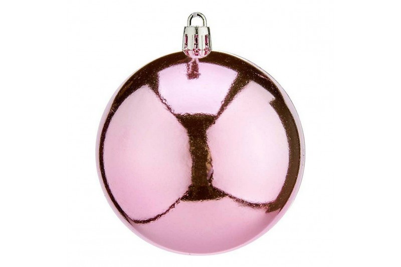 Christmas Baubles 16 Units Pink Plastic