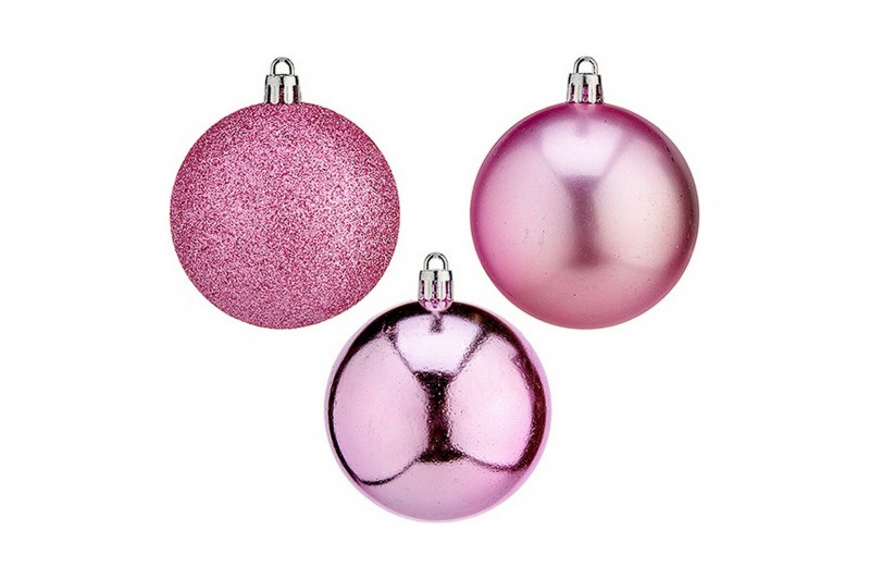 Boules de Noël Ø 7 cm 20 Unités Rose PVC