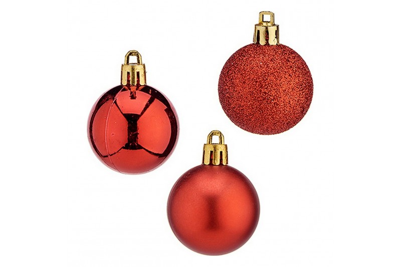 Boules de Noël 20 Unités Rouge Plastique