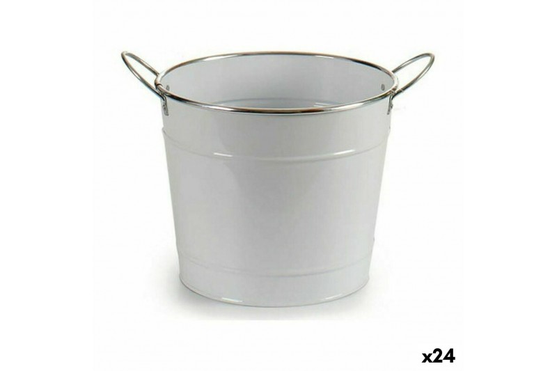 Planter With handles Silver Metal...