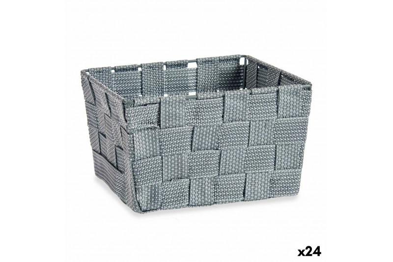 Cesta Trenzada Gris Tela (15 x 10,5 x...