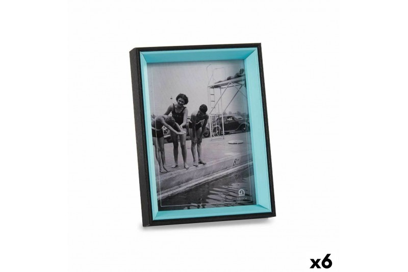 Cadre photo Verre Noir Bleu Bois MDF...