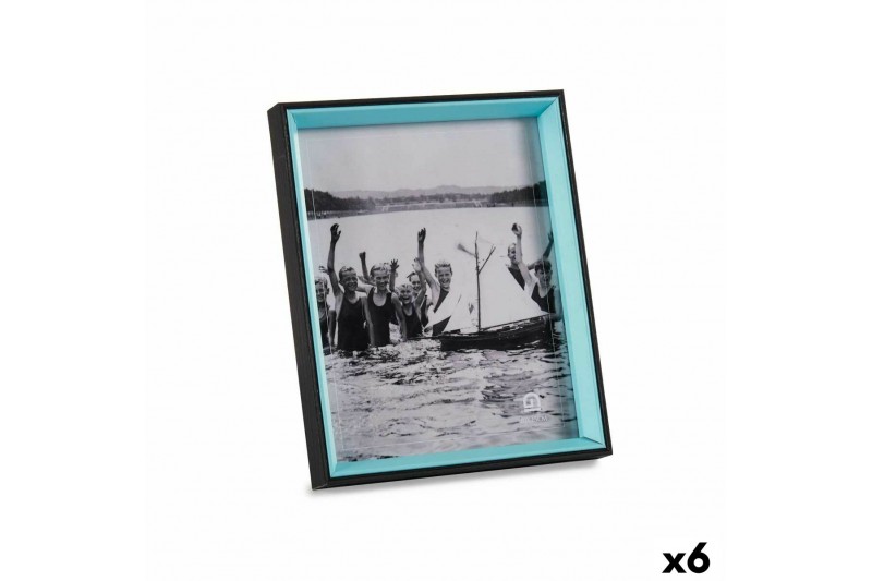 Cadre photo Verre Noir Bleu Bois MDF...